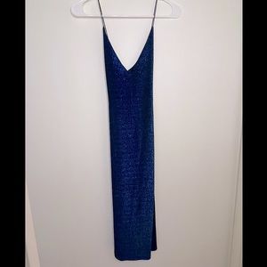 Blue glitter bodycon dress